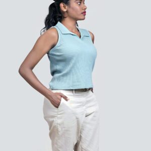 blue green knitted top