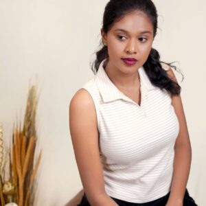 Dessert stripe polo tank top