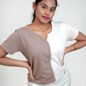 Split shade crop top