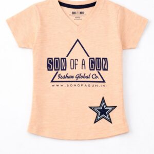 Triangle Logo Kids Cotton T-Shirt – Peach