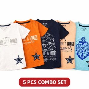 Son of a Gun Kids Cotton T-Shirt – 5 Pcs Combo Set