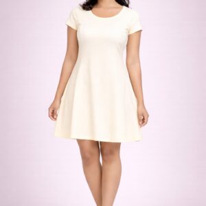 Ivory Ease Fit & Flare Dress