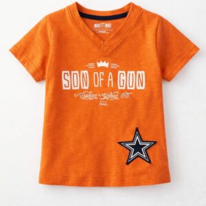 Star Crown Kids Cotton T-Shirt – Orange