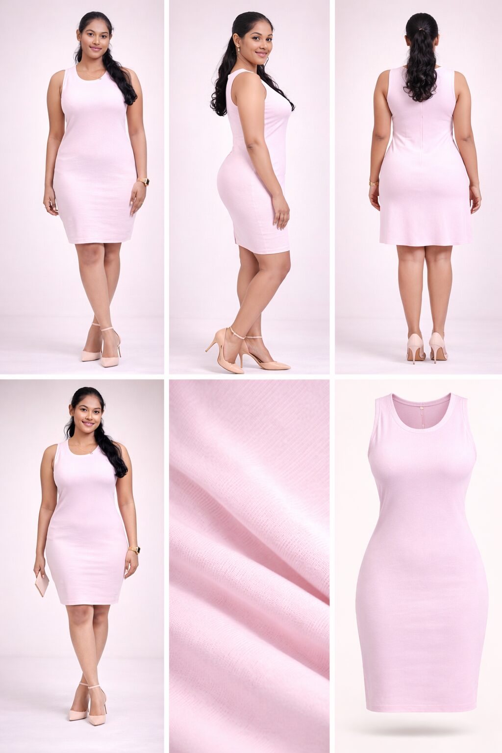 Blush Sculpt Sleeveless Bodycon Dress - Image 3